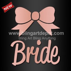 Beautiful Bride with Bow Heat Transfers Rose Gold Vinyl for Wedding Dress